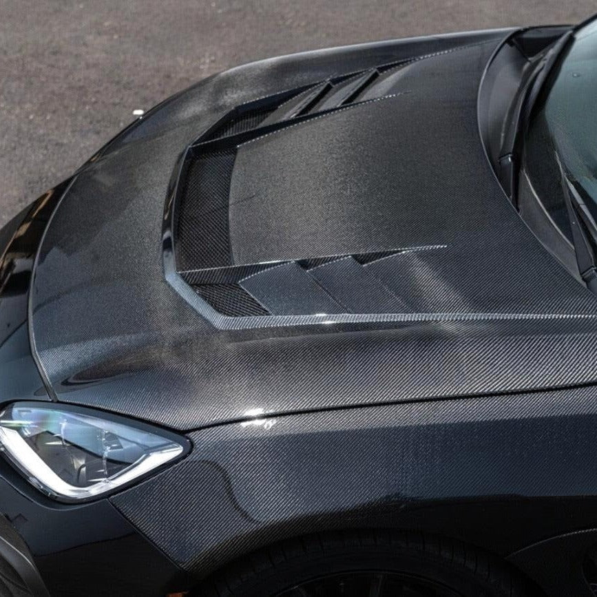 Carbon fiber VRS style vented hood on Toyota GR86 (6)