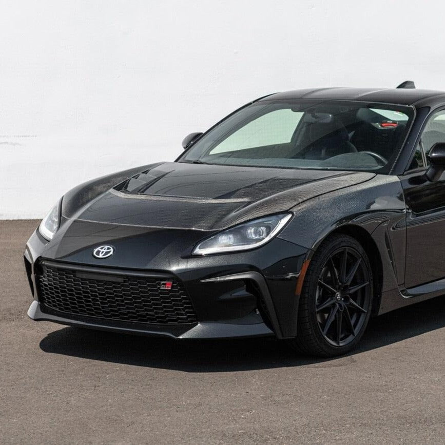 Carbon fiber VRS style vented hood on Toyota GR86 (4)