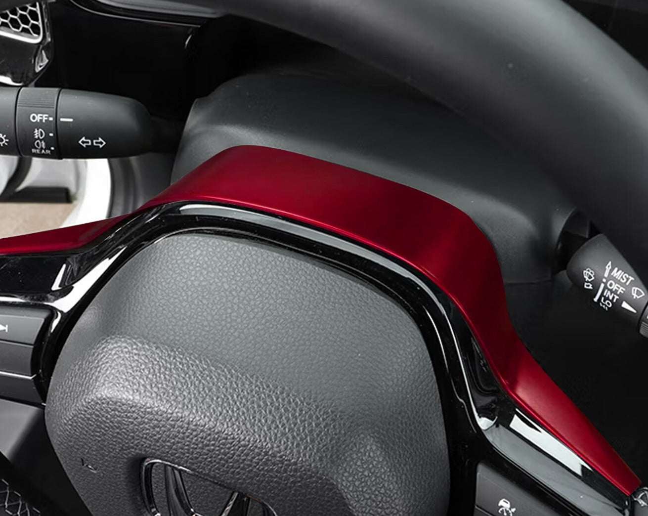Glossy Red Steering Wheel Trim [for 2022+ Honda Civic]