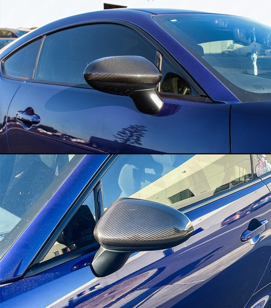 Full dry carbon fiber side mirror caps installed on Toyota GR86 (1)