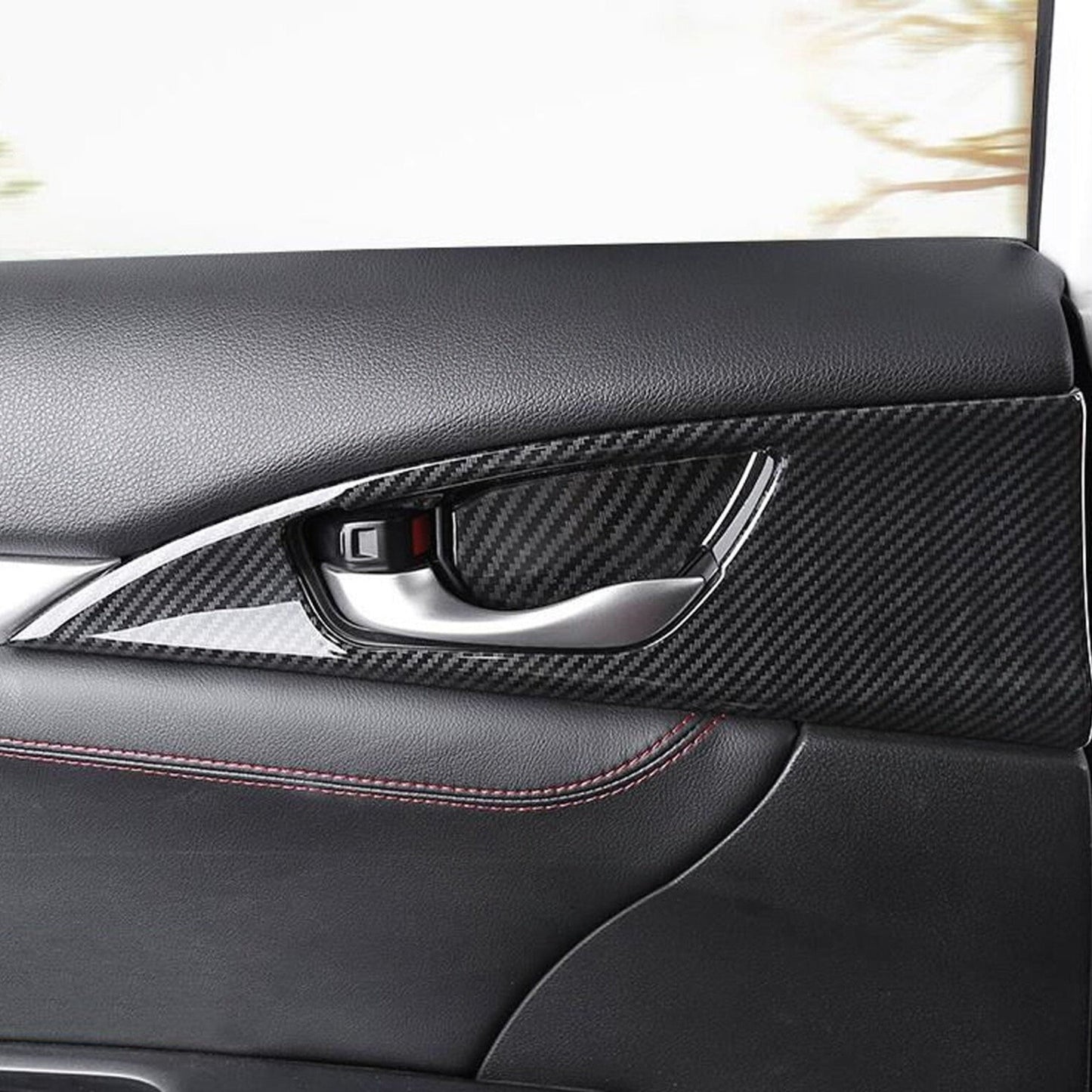 Carbon Fiber Inner Door Handle Bowl Trims [for 2016-21 Honda Civic]