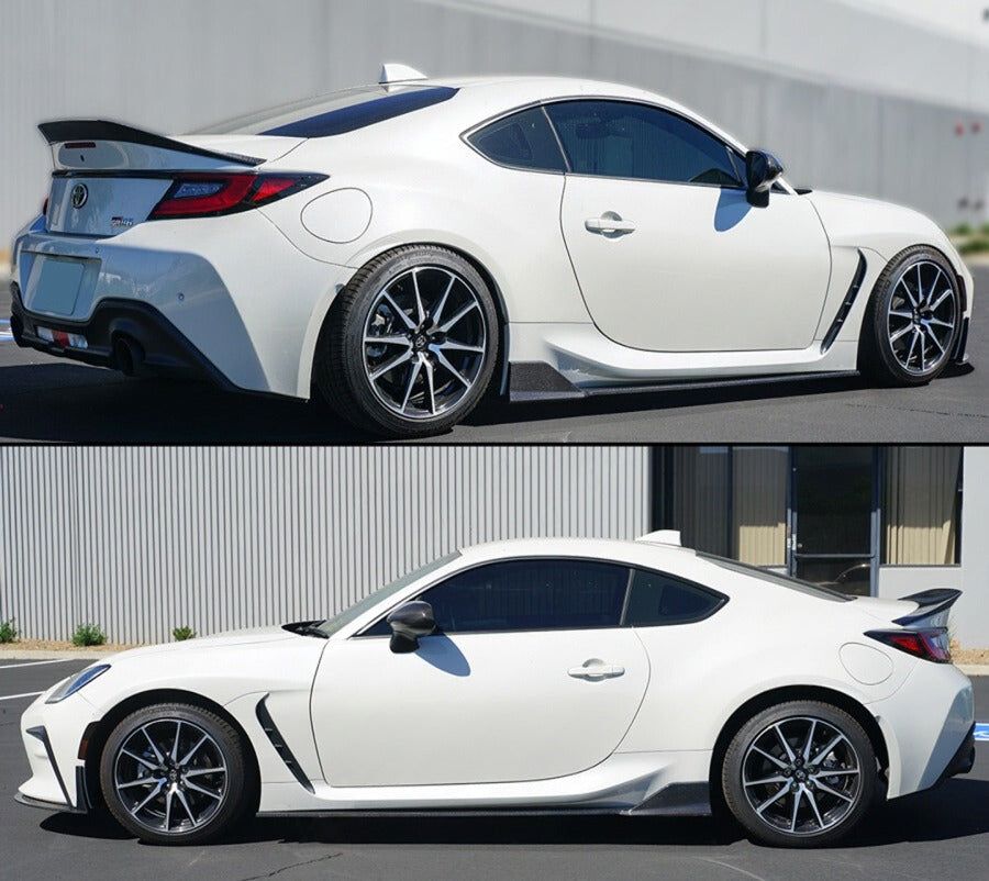 Carbon fiber side skirt extension installed on 2022-26 Toyota GR86 (1)