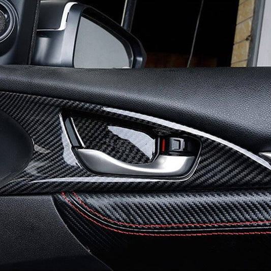 Carbon Fiber Inner Door Handle Bowl Trims [for 2016-21 Honda Civic]