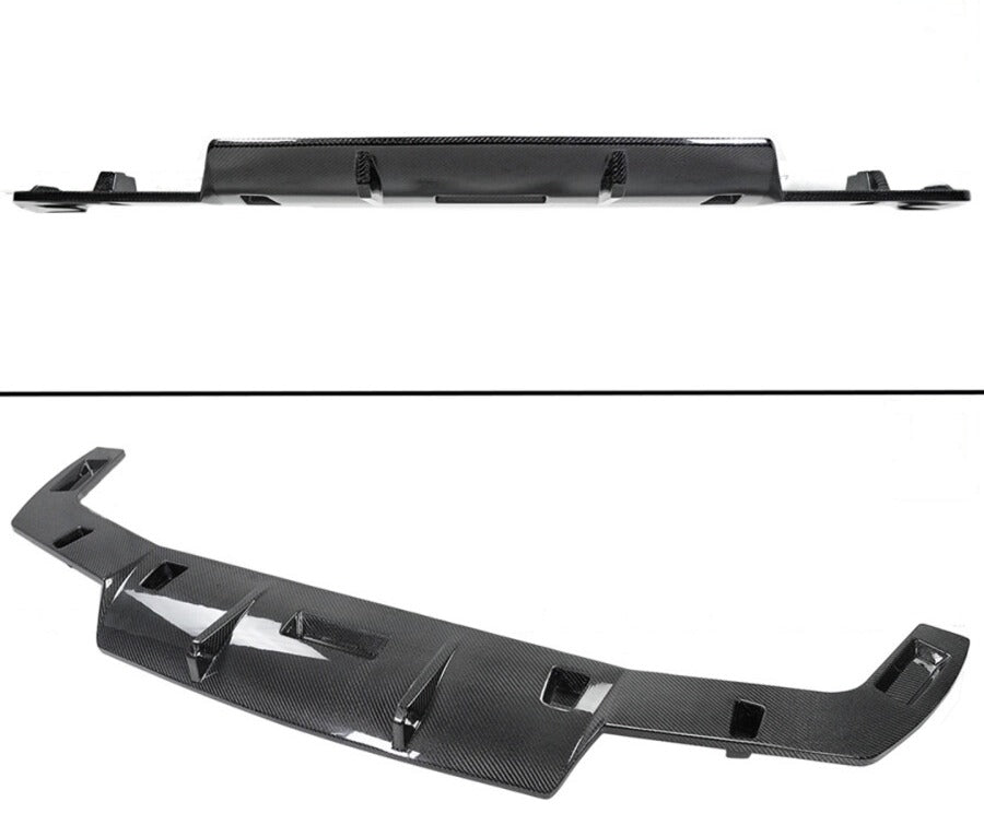 RS Style carbon fiber rear bumper diffuser with shark fins vortex design installed on Toyota GR86 (4)