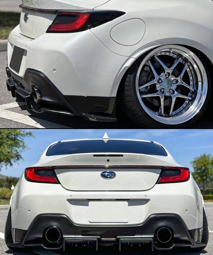 Unpainted polyurethane rear bumper diffuser with corner spats for Toyota GR86 (1)