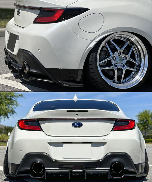Unpainted polyurethane rear bumper diffuser with corner spats for Toyota GR86 (1)
