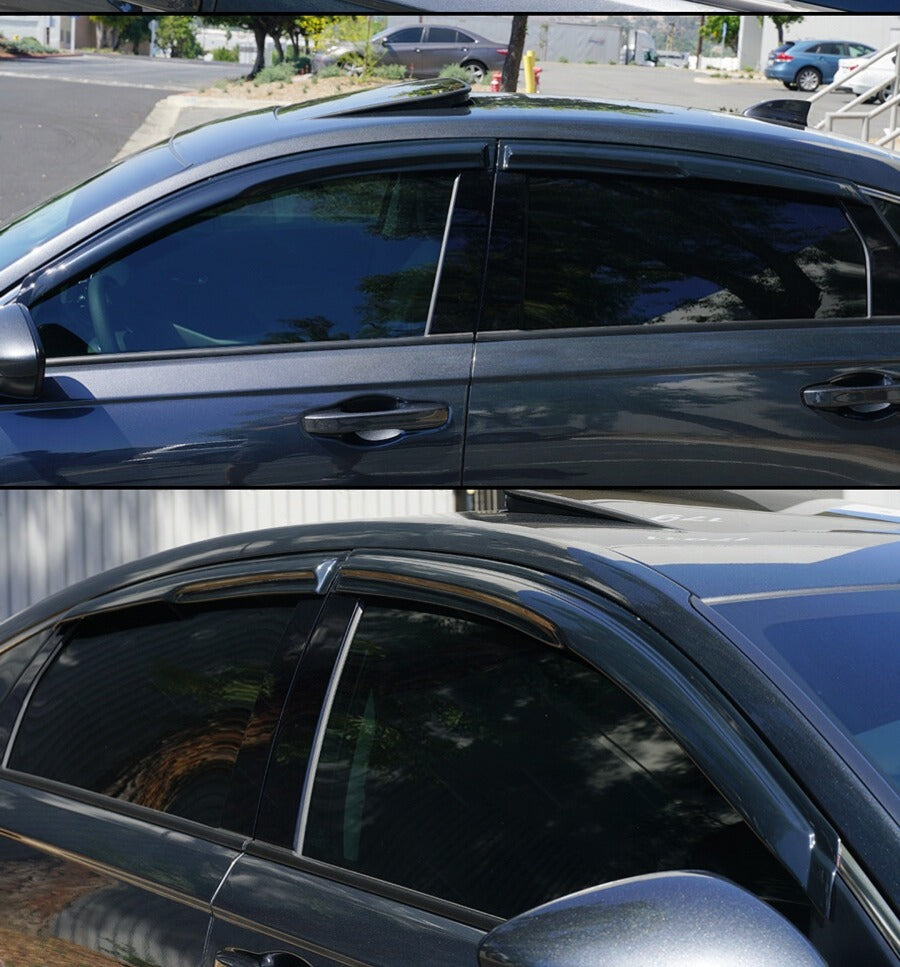 Dark-smoked 3D aero window visors for 2023-2026 Honda Accord (1)