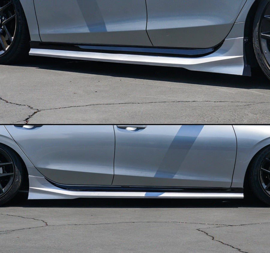 YOF V2 Solar Silver & Gloss Black Side Skirt Extension [for 2022