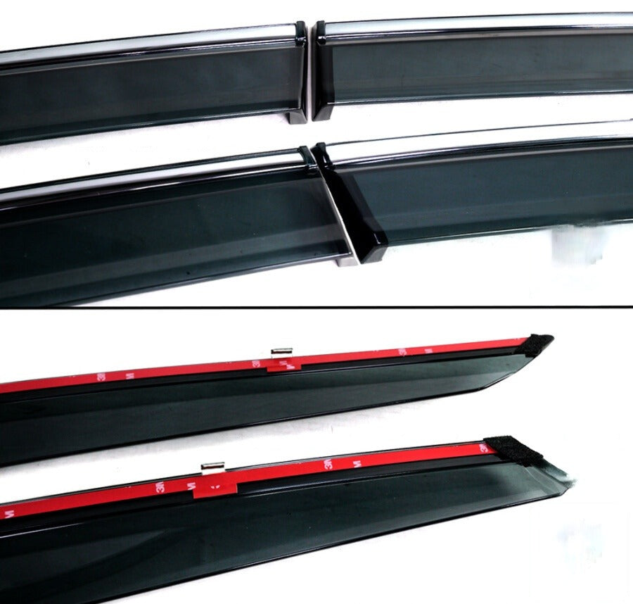 Window visor with chrome trim and light-smoked tint (5)