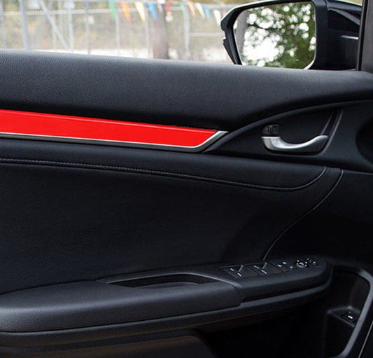 4pc Red Interior Door Trims [for 2016-2021 Honda Civic]