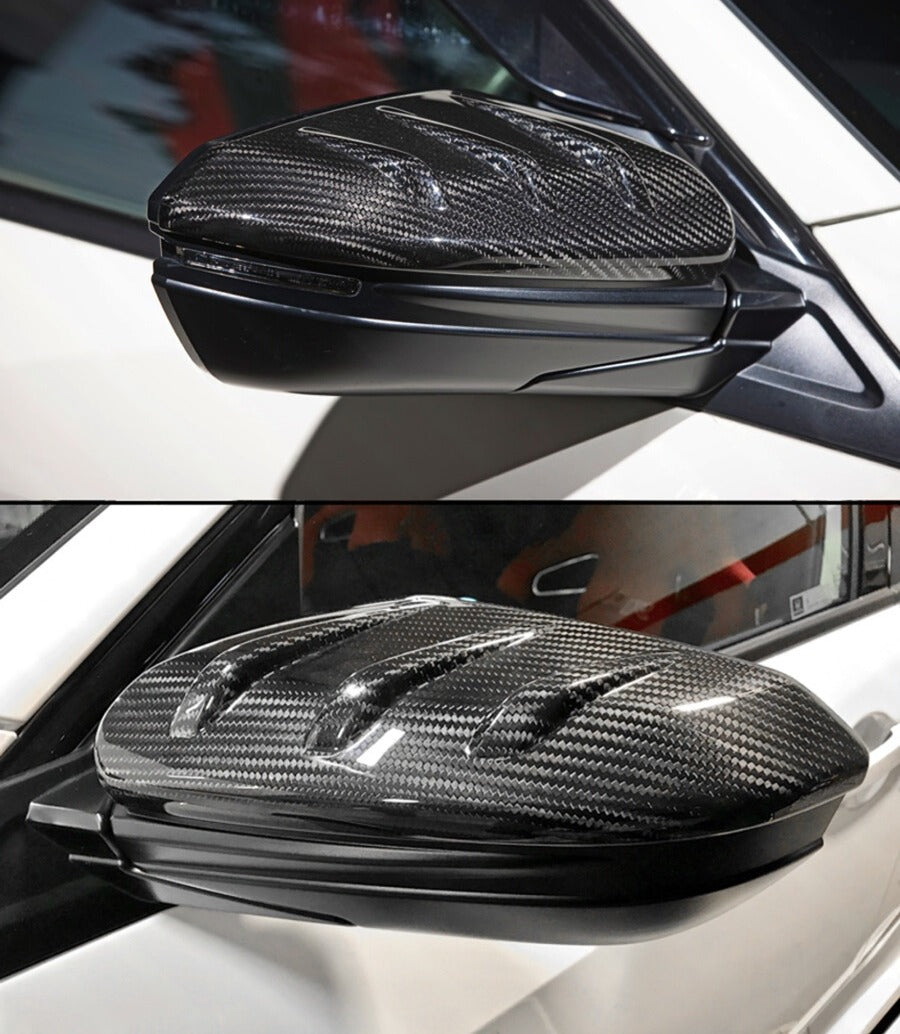 Real carbon fiber mirror caps with 3K twill weave for 2016-2021 Honda Civic (4)