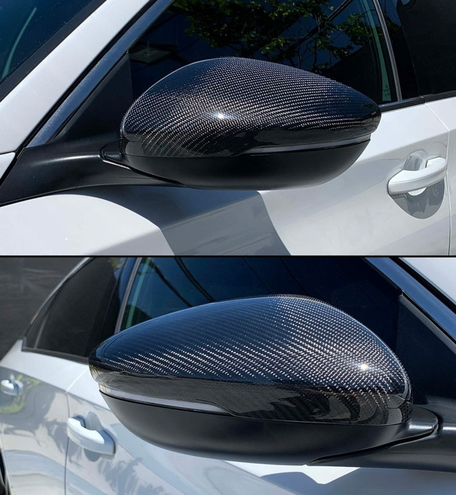 Pair of carbon fiber side mirror caps installed on 2023-2026 Honda Accord (1)