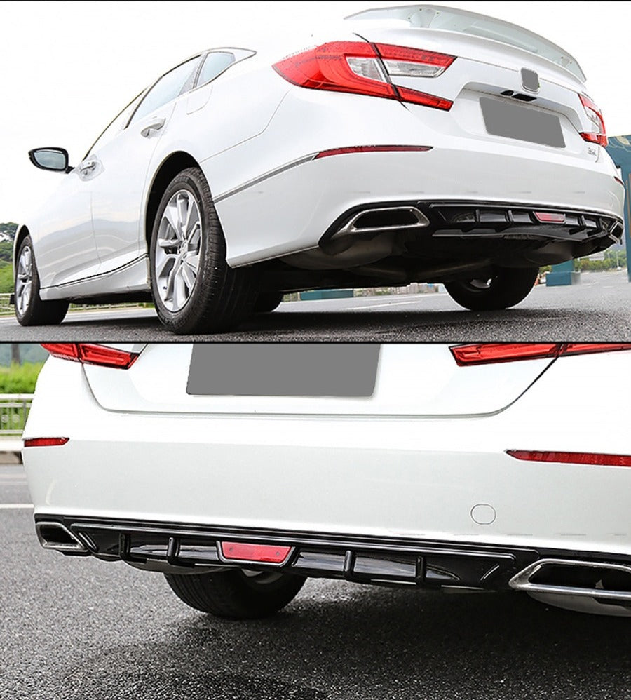 Black polyurethane rear bumper diffuser for Honda Accord (1)