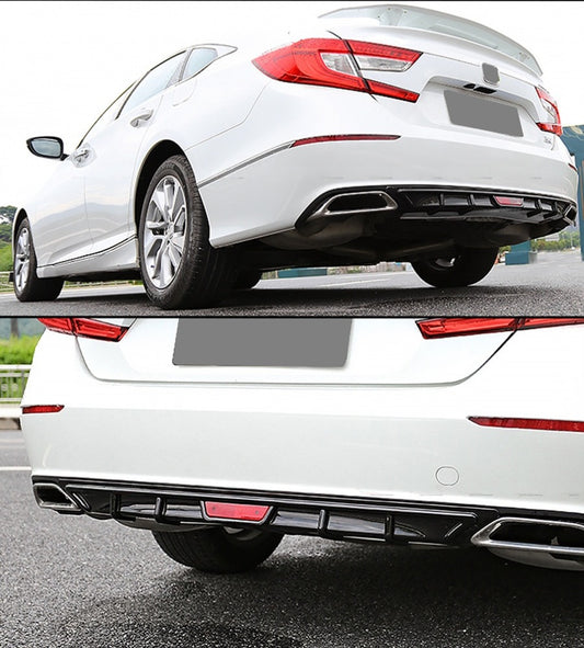 Black polyurethane rear bumper diffuser for Honda Accord (1)