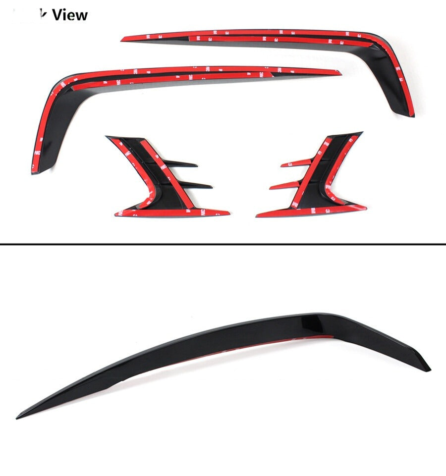 Gloss black front bumper lip and fog light trim for 2018-2020 Honda Accord (8)