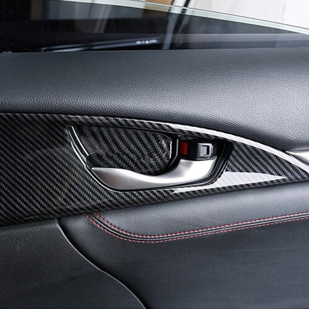 Carbon Fiber Inner Door Handle Bowl Trims [for 2016-21 Honda Civic]