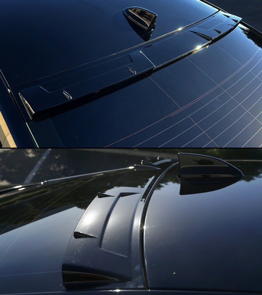 Gloss black V3 rear window roof visor deflector installed on 2023-2026 Honda Accord (1)