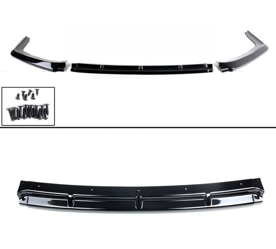 Gloss Black 3Pc Vented Front Bumper Lip Splitter [for 2017-2021 Honda Civic]