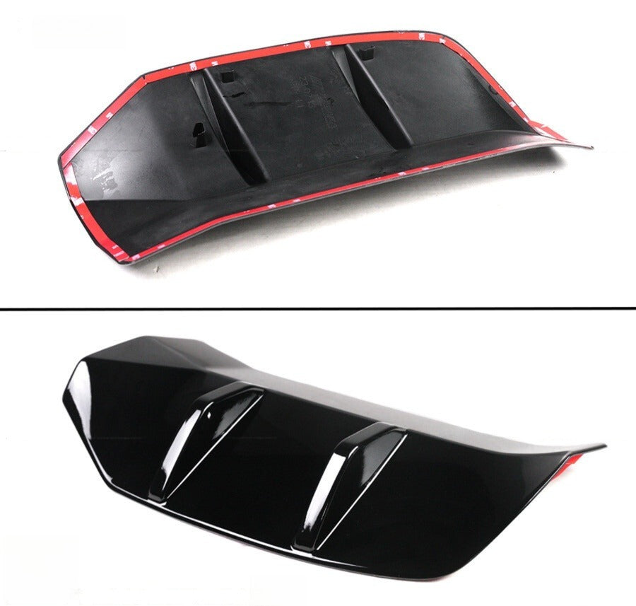 Gloss black rear bumper diffuser kit with silver trim and corner spats installed on Honda Accord (5)