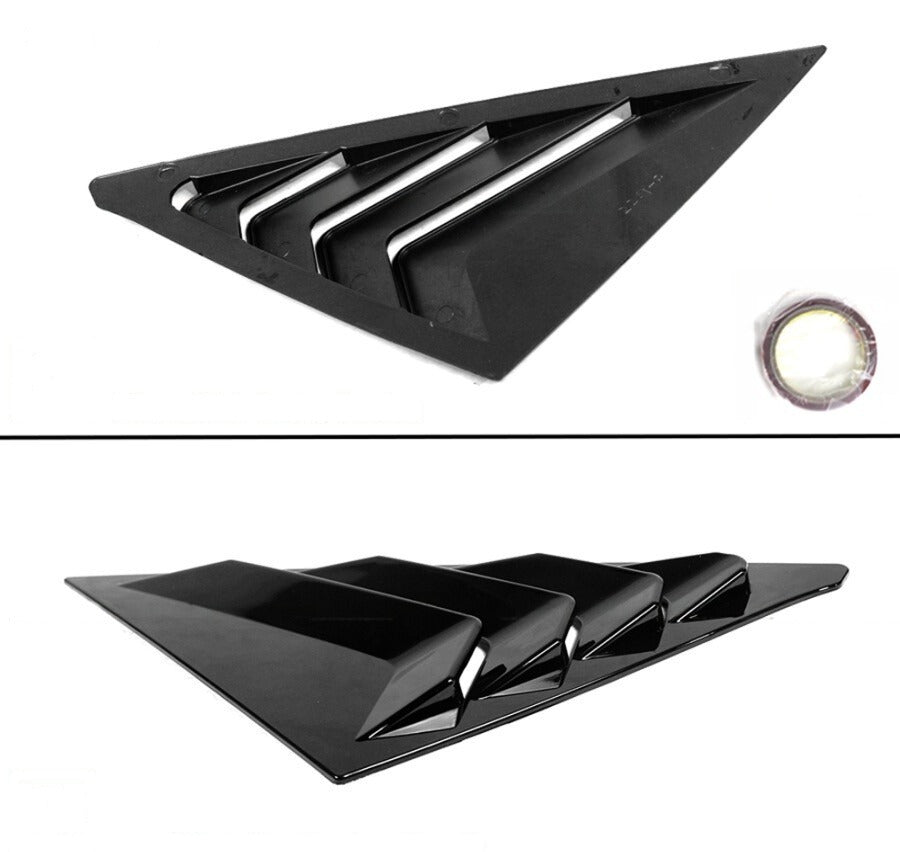 Pair of glossy black quarter panel louvers installed on 2022-2026 Honda Civic Hatchback (4)
