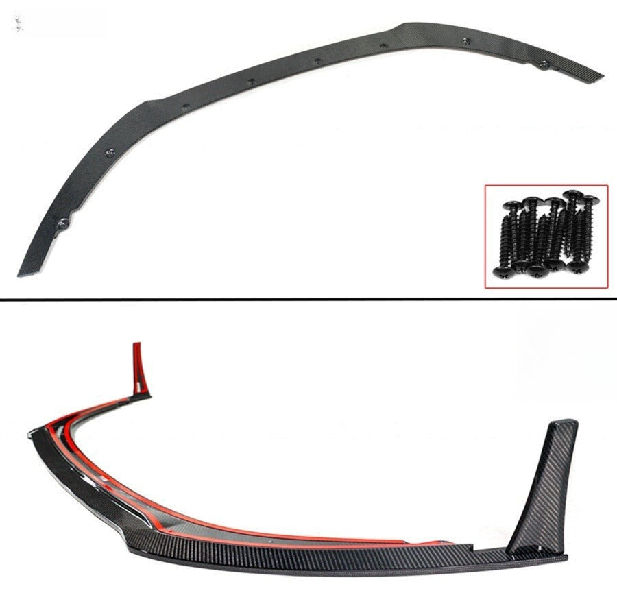 Real carbon fiber front bumper lip splitter with center lip and corner winglets installed on Toyota GR86 (6)