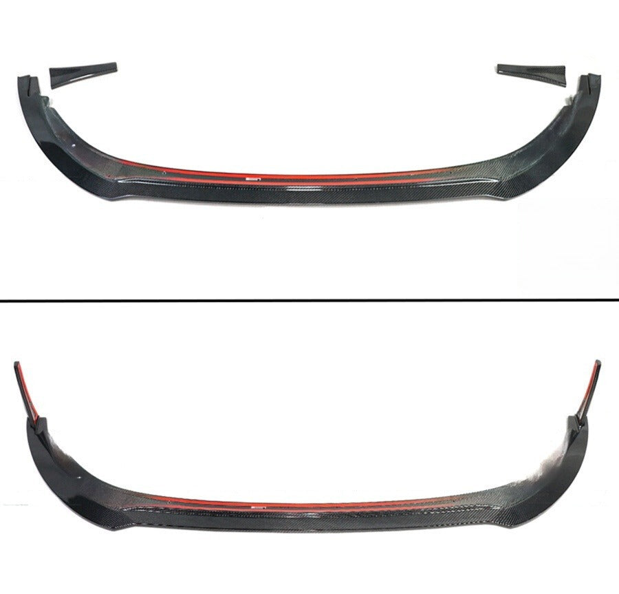 Real carbon fiber front bumper lip splitter with center lip and corner winglets installed on Toyota GR86 (5)