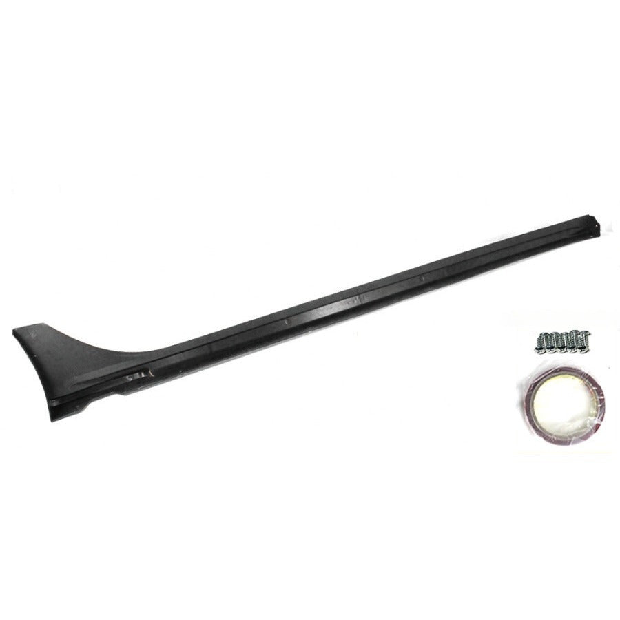 Pair of gloss black side skirt extensions installed on Honda Civic sedan (5)