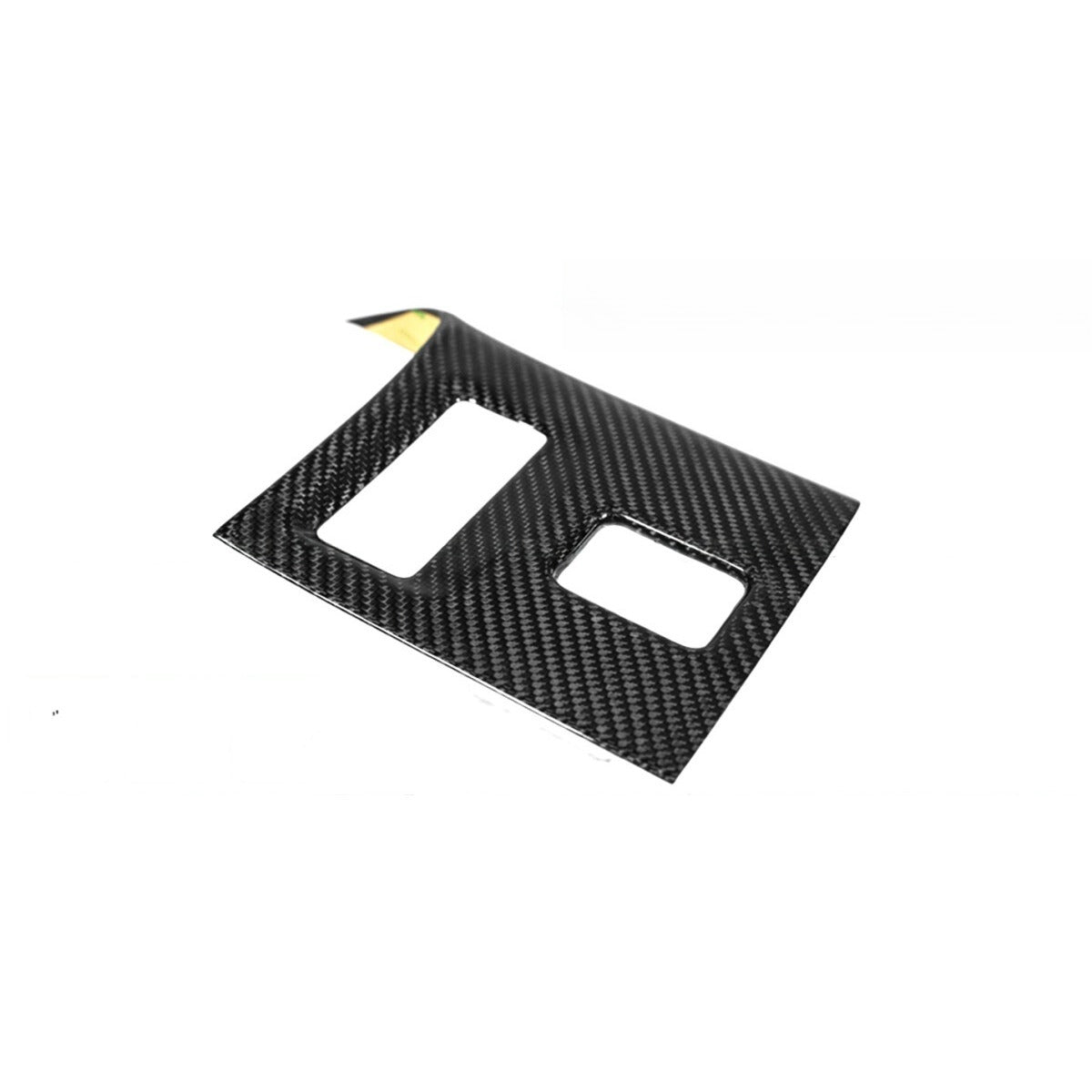 Real carbon fiber console button control cover installed on Toyota GR86 center stack (3)