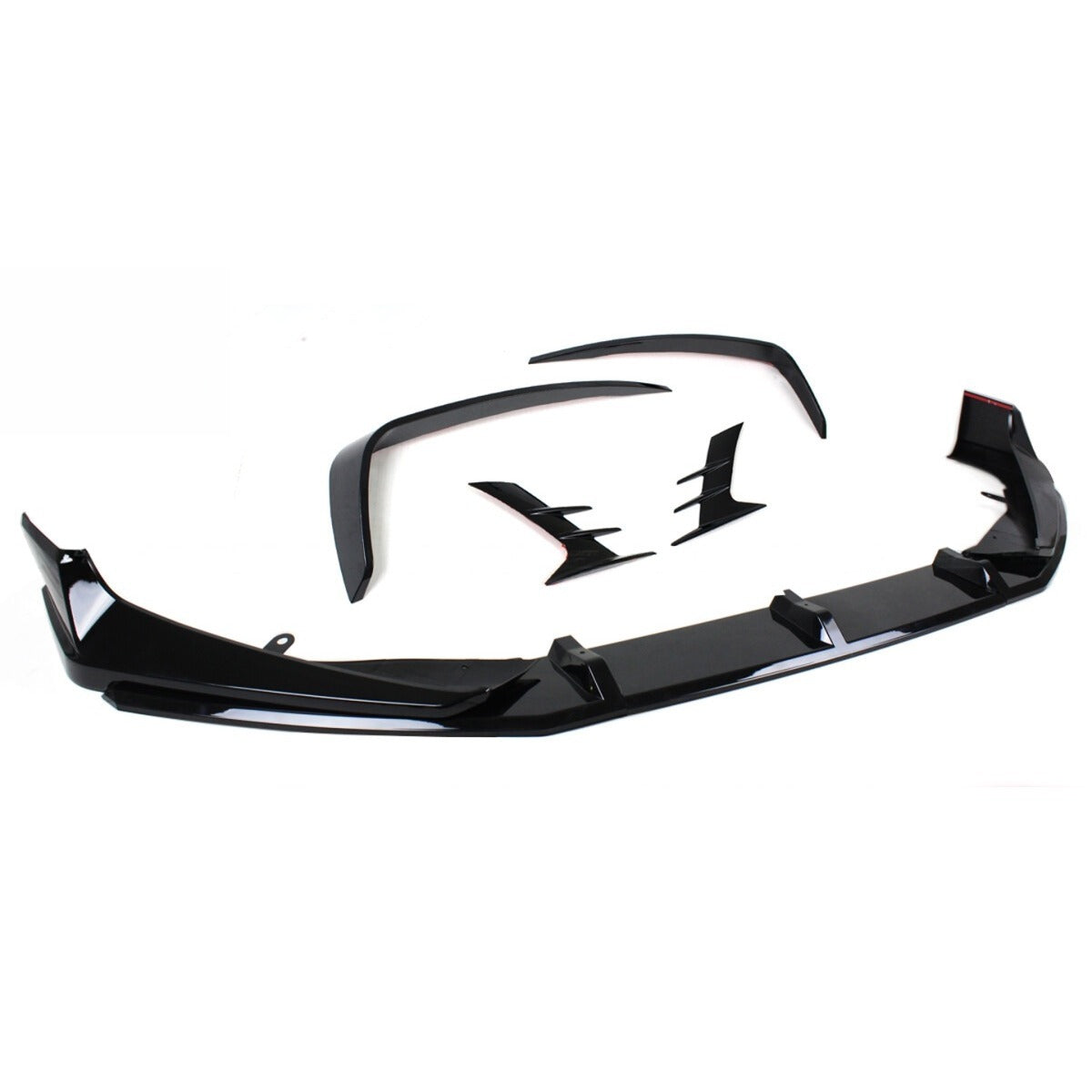 Gloss black front bumper lip and fog light trim for 2018-2020 Honda Accord (3)