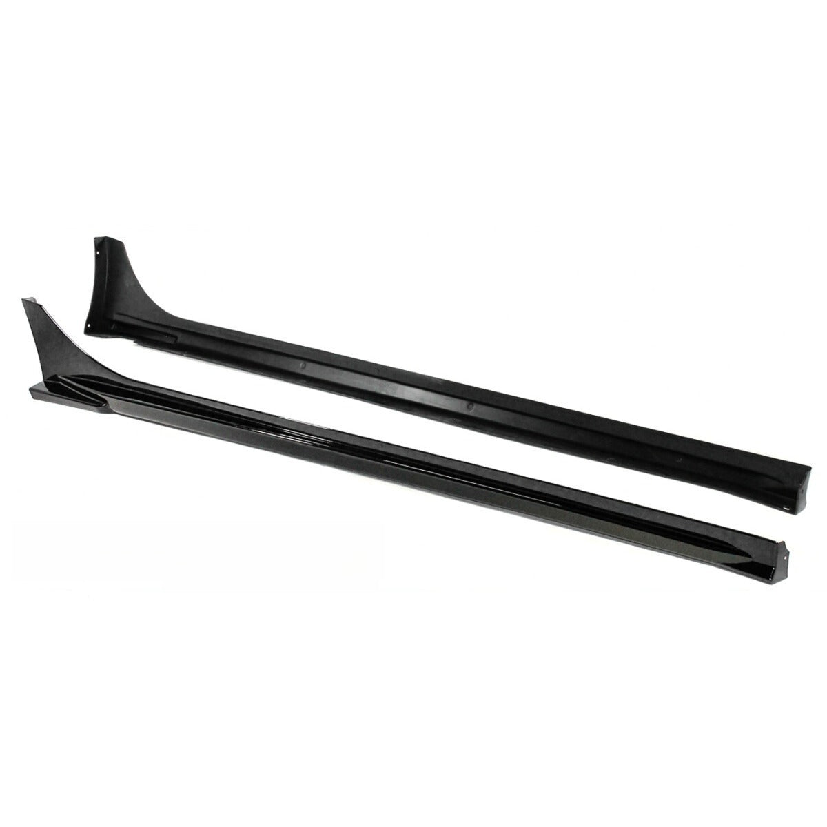 Pair of gloss black side skirt extensions installed on Honda Civic sedan (4)