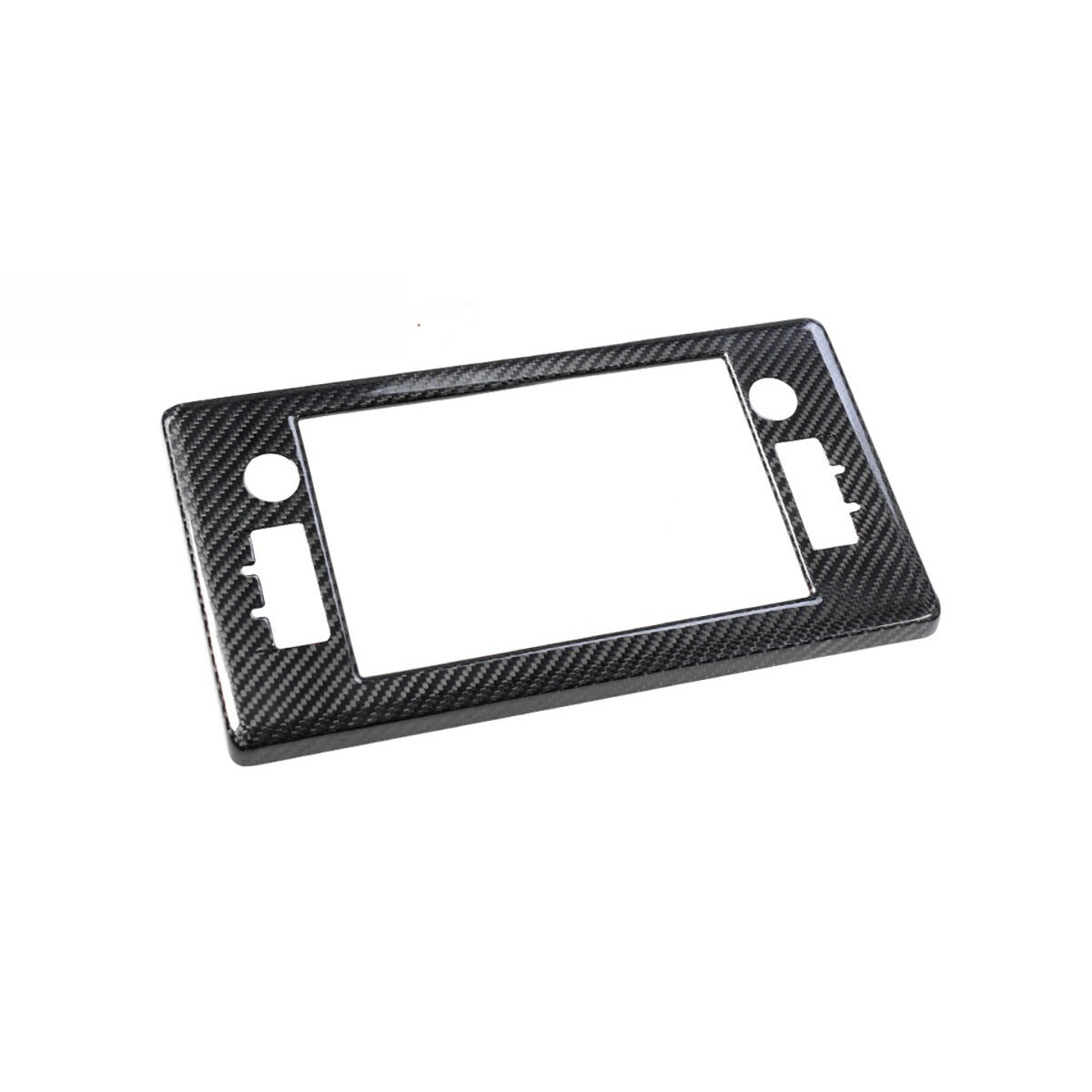 Carbon fiber infotainment panel trim cover installed on Toyota GR86 dashboard (2)