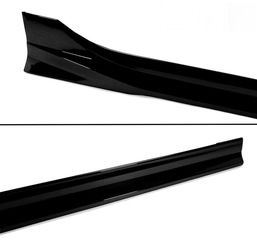 Gloss black side skirt extension installed on 2022–2026 Honda Civic sedan (4)