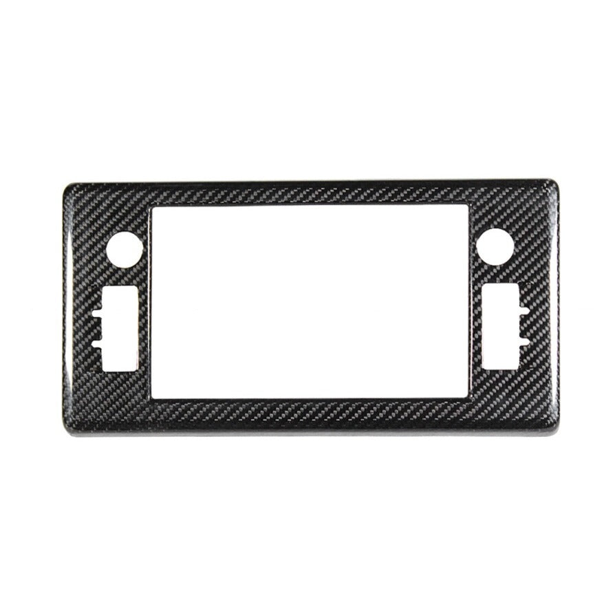 Carbon fiber infotainment panel trim cover installed on Toyota GR86 dashboard (3)