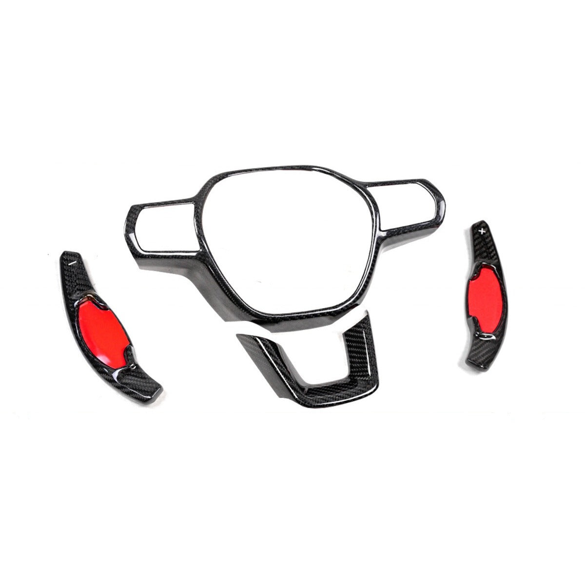 Carbon fiber steering wheel trim with paddle shifters installed on Honda Accord (3)