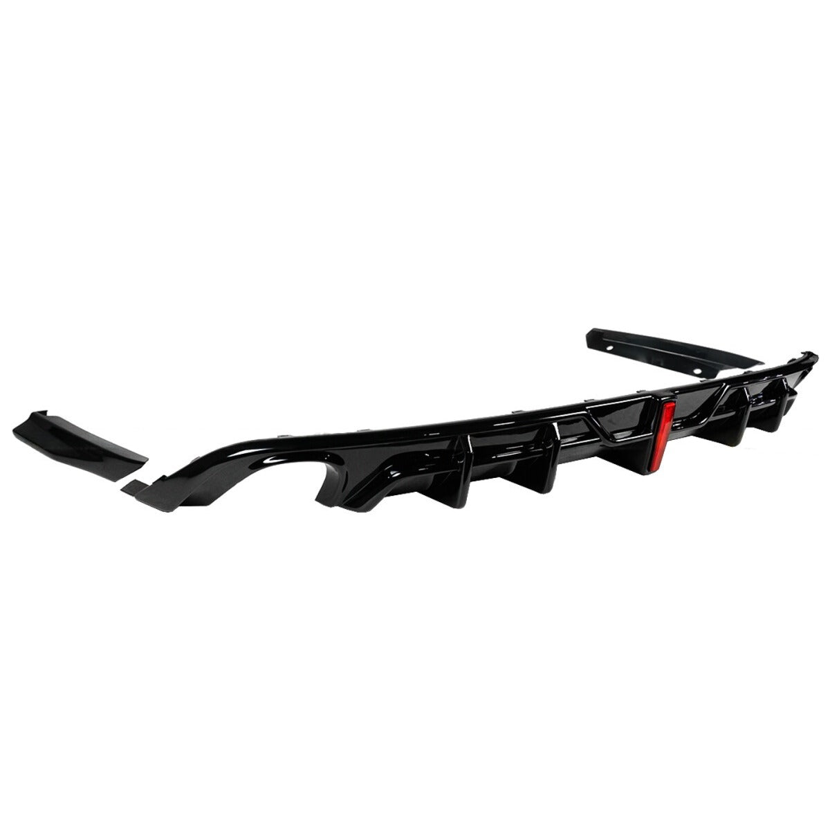 GF Gloss Black LED Rear Diffuser with Corner Spats [for 2022-2026 Honda Civic]