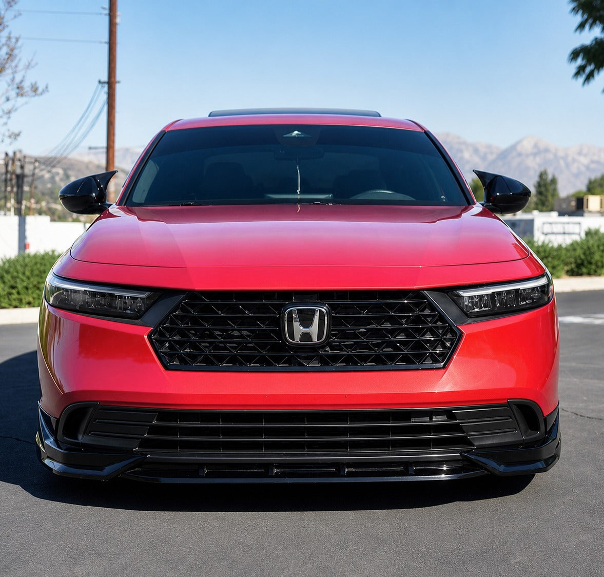 Gloss black 3-piece front bumper splitter lip kit for 2023-2026 Accord