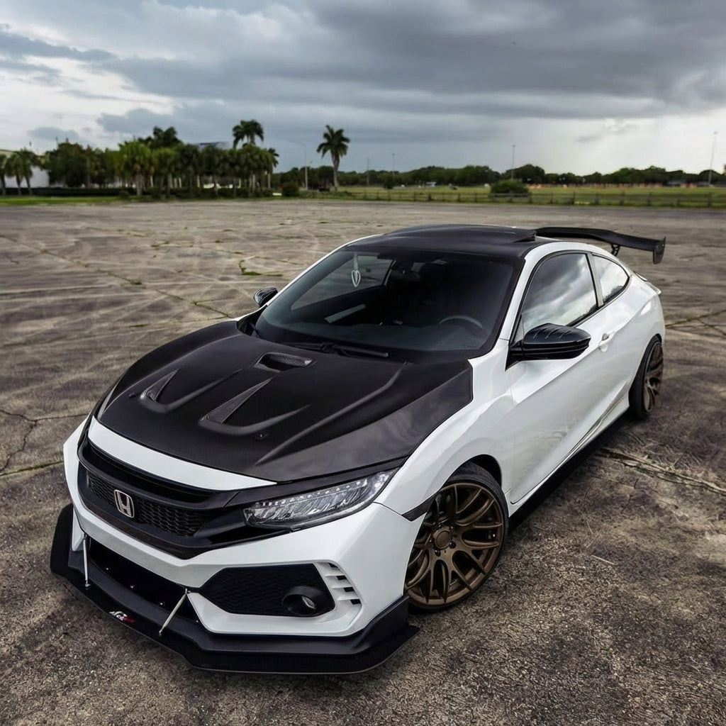 Mugen Style Glossy Black Mirror Caps [for 2016-21 Honda Civic]