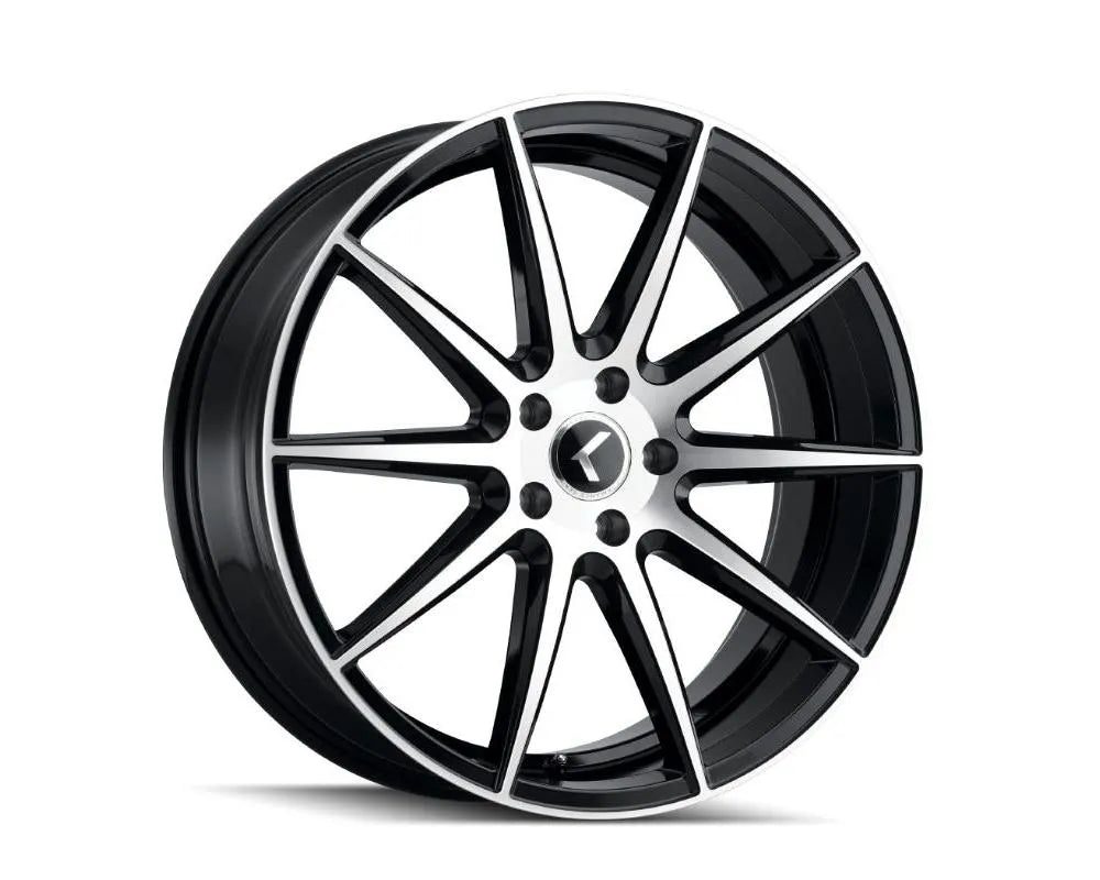 Black and machined face 18x8 performance wheel with aggressive styling