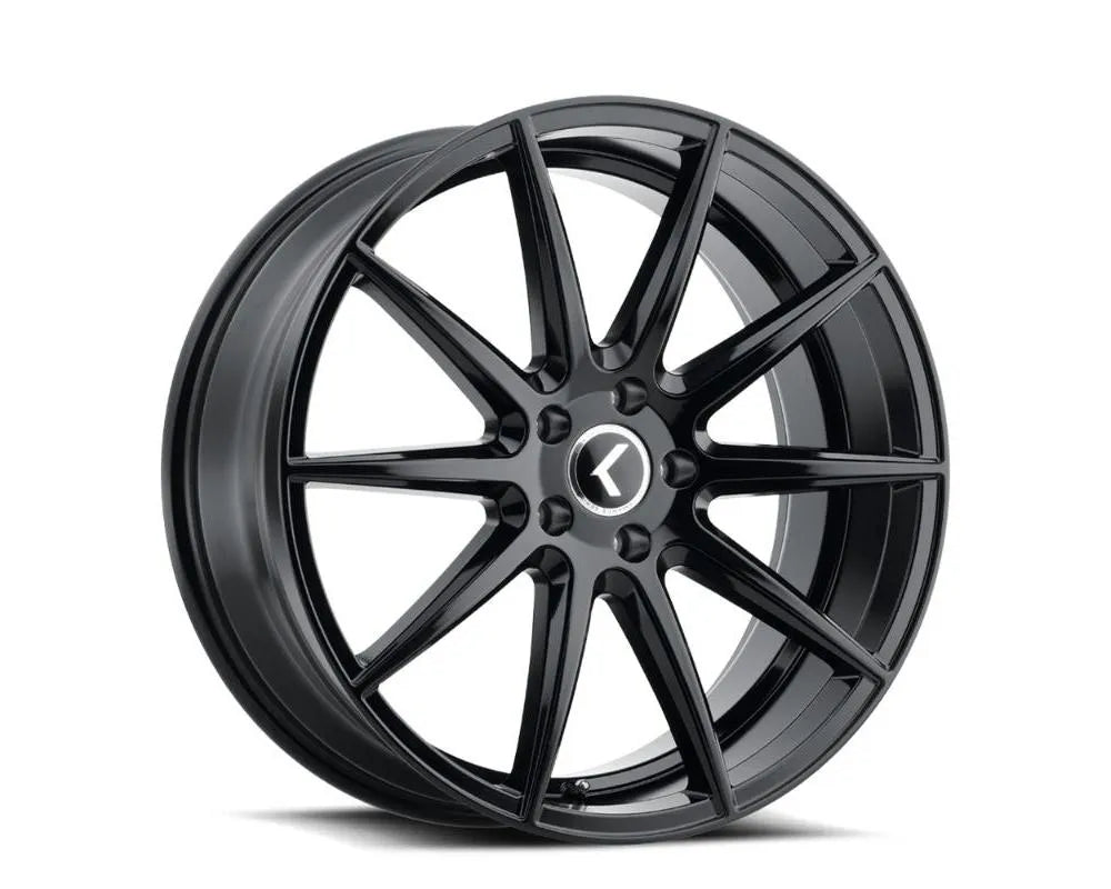 Gloss black Kraze Cosmos 17-inch wheel with multi-spoke design, shown straight-on (1)