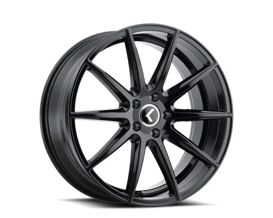 Gloss black Kraze Cosmos 17-inch wheel with multi-spoke design, shown straight-on (1)