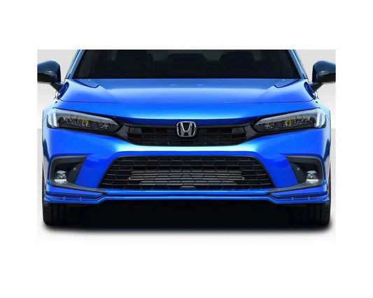 Duraflex Merella fiberglass front lip installed on Honda Civic front bumper