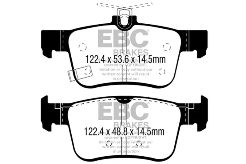 EBC Redstuff brake pads and slotted rotors kit for Honda Civic rear axle (1)
