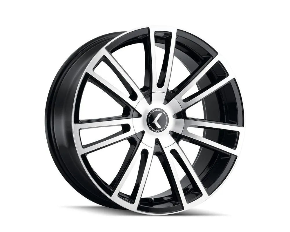 Kraze Spectra 18x8 gloss black wheel with machined finish and center cap (1)