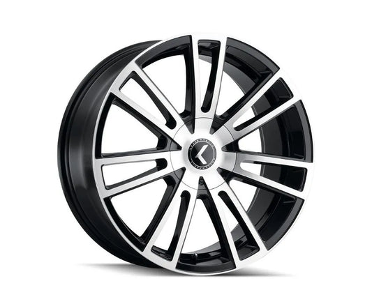 Kraze Spectra 18x8 gloss black wheel with machined finish and center cap (1)