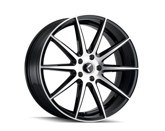 Black 17-inch Kraze Cosmos wheel with machined face detail