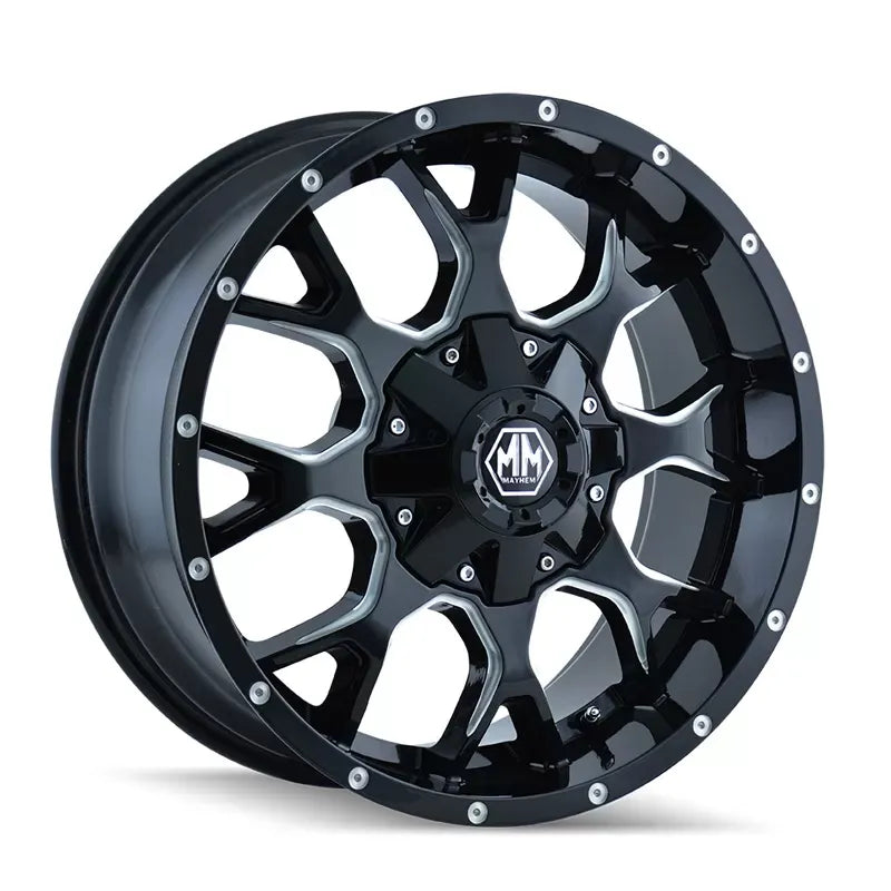 Gloss black milled wheel with geometric design pattern, 17x7.5 size (1)