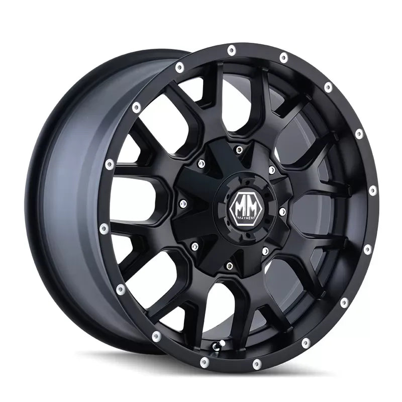 Matte black Mayhem Warrior 8015 wheel, 17x7.5 inches (1)