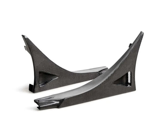 Carbon fiber rear side skirt extensions with gloss finish mounted on Honda Civic Type-R (1)