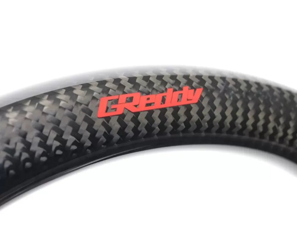 GReddy black and red carbon fiber steering wheel with suede leather grip (2)