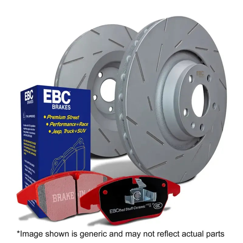 EBC Redstuff brake pads and slotted rotors kit for Honda Civic rear axle (2)